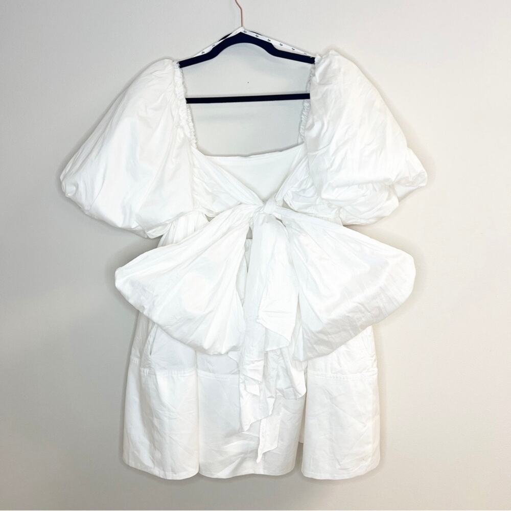 Aje Casabianca Puff Sleeve White Mini Dress Size 2 US / 6 AU NWT - Picture 10 of 10